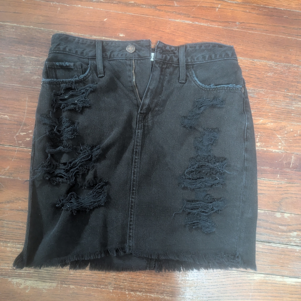 Abercrombie & Fitch Black Ripped Mini Skirt